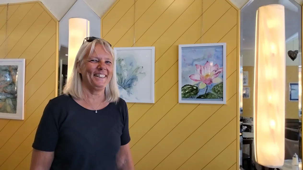 Ausstellung im Café City Juni & Juli 2025 (Foto: Petra Fischer) Ausstellung im Café City Juni & Juli 2025 — Susanne Weisweiler (Foto: Petra Fischer)
