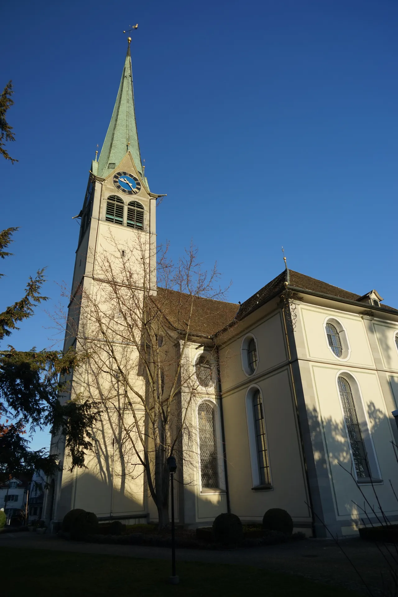 Reparatur am Turmhelm, Kirche Wädenswil